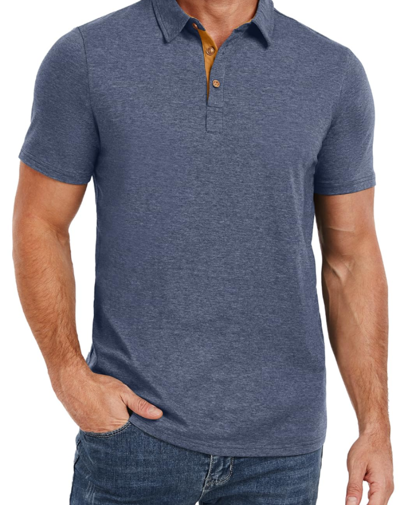 Ethan Men's Cotton Polo Shirt – Breathable Short Sleeve Golf Polo