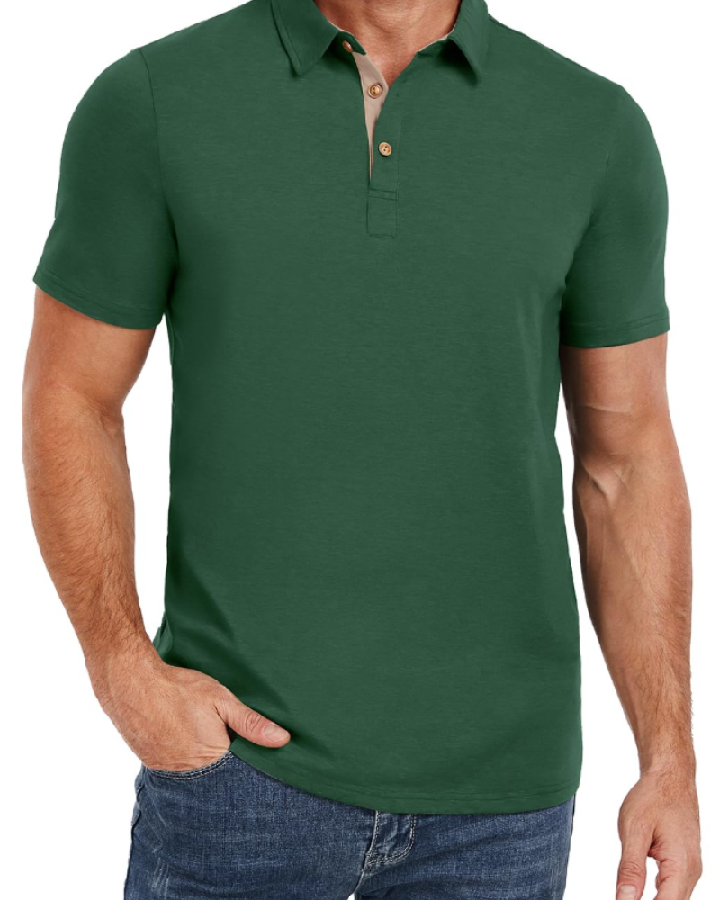 Ethan Men's Cotton Polo Shirt – Breathable Short Sleeve Golf Polo