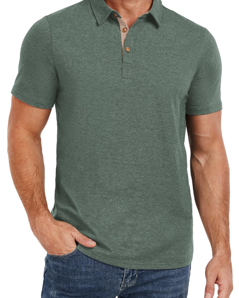 Ethan Men's Cotton Polo Shirt – Breathable Short Sleeve Golf Polo