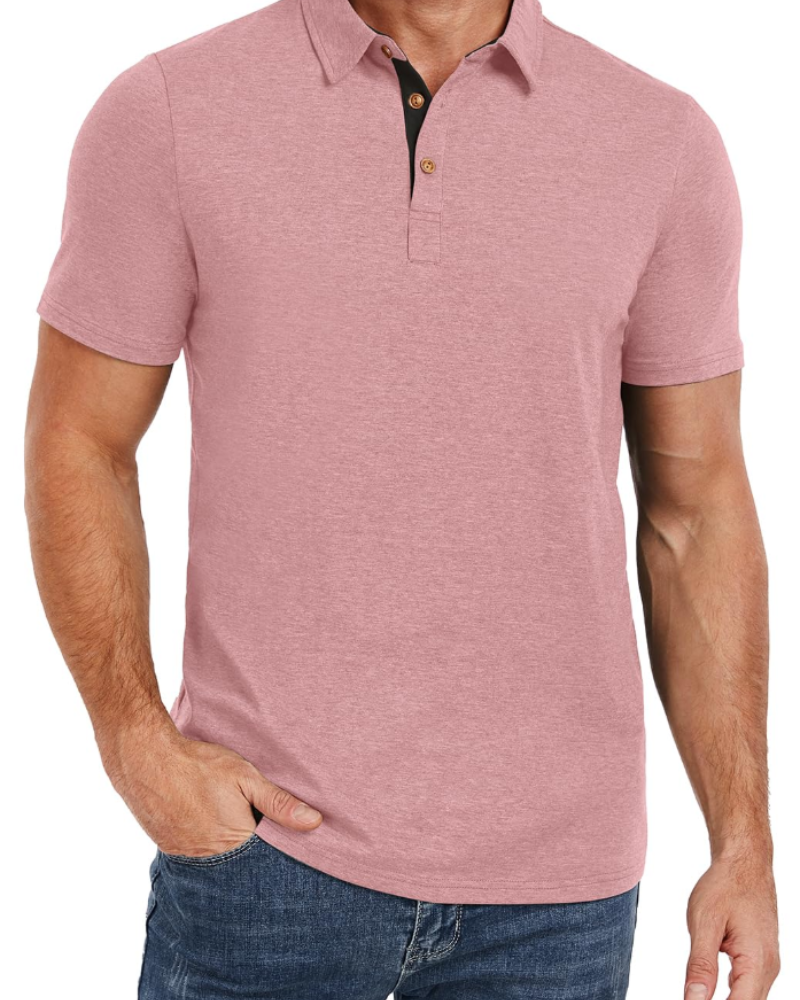Ethan Men's Cotton Polo Shirt – Breathable Short Sleeve Golf Polo
