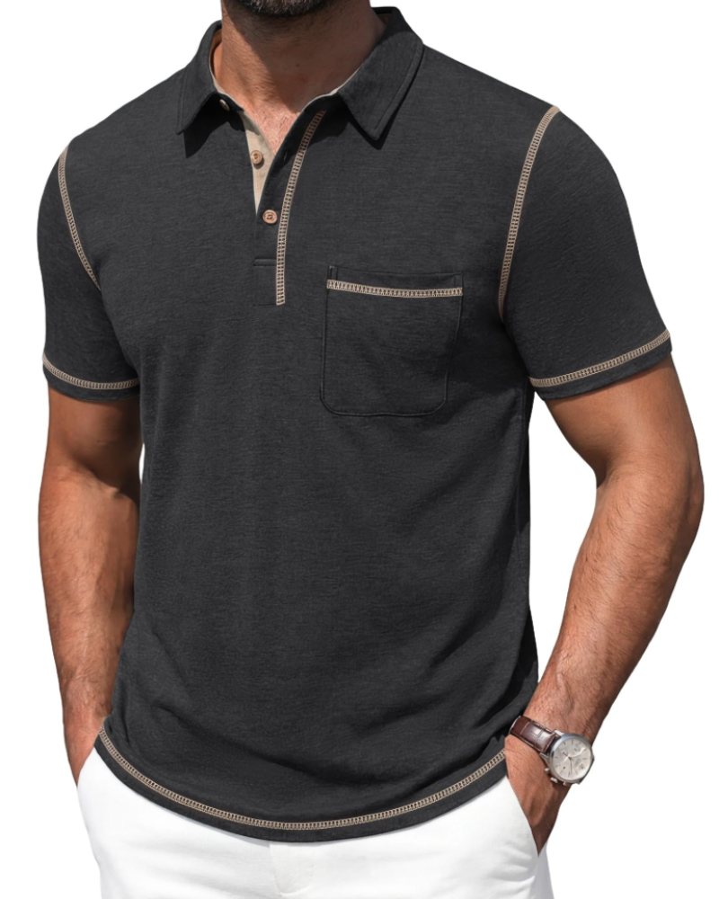 Ryan Men's Cotton Polo Shirt – Lightweight Short Sleeve Golf Polo with Pocket
