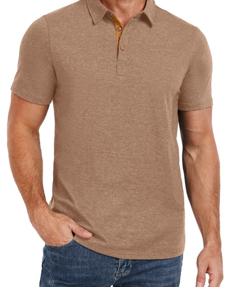 Ethan Men's Cotton Polo Shirt – Breathable Short Sleeve Golf Polo