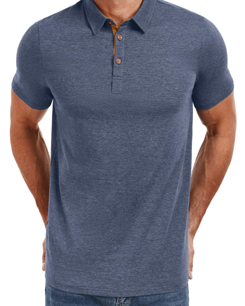 Ethan Men's Cotton Polo Shirt – Breathable Short Sleeve Golf Polo