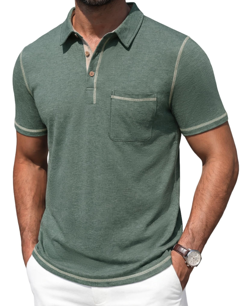 Ryan Men's Cotton Polo Shirt – Lightweight Short Sleeve Golf Polo with Pocket