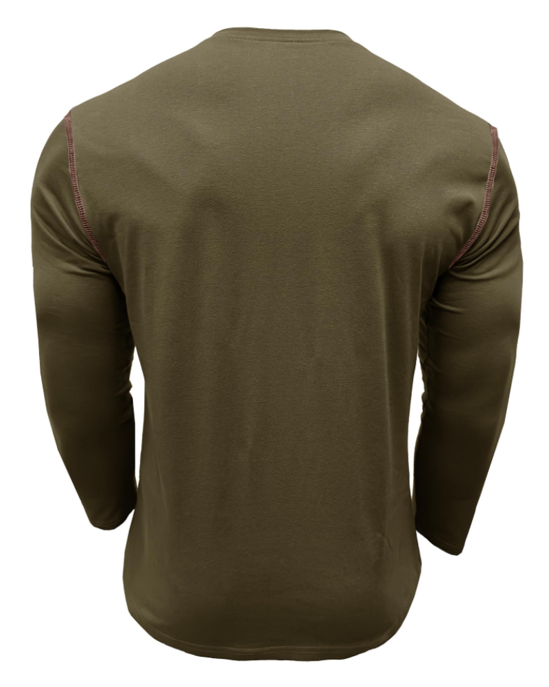Owen Men's Henley T-Shirt – Cotton Long Sleeve Button Casual Top