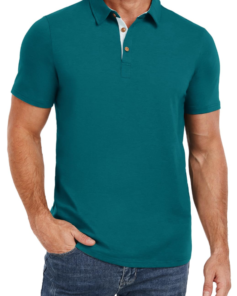Ethan Men's Cotton Polo Shirt – Breathable Short Sleeve Golf Polo