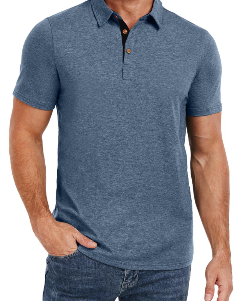 Ethan Men's Cotton Polo Shirt – Breathable Short Sleeve Golf Polo