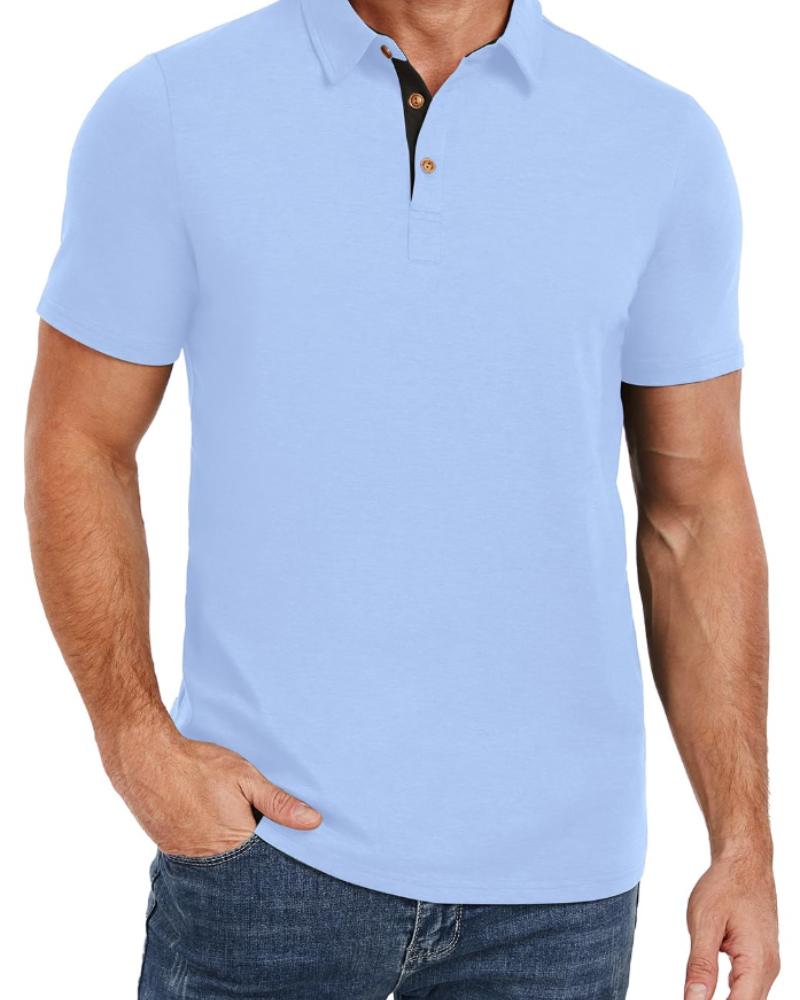 Ethan Men's Cotton Polo Shirt – Breathable Short Sleeve Golf Polo