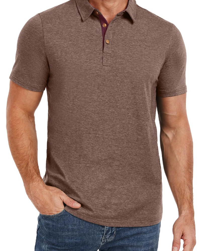 Ethan Men's Cotton Polo Shirt – Breathable Short Sleeve Golf Polo