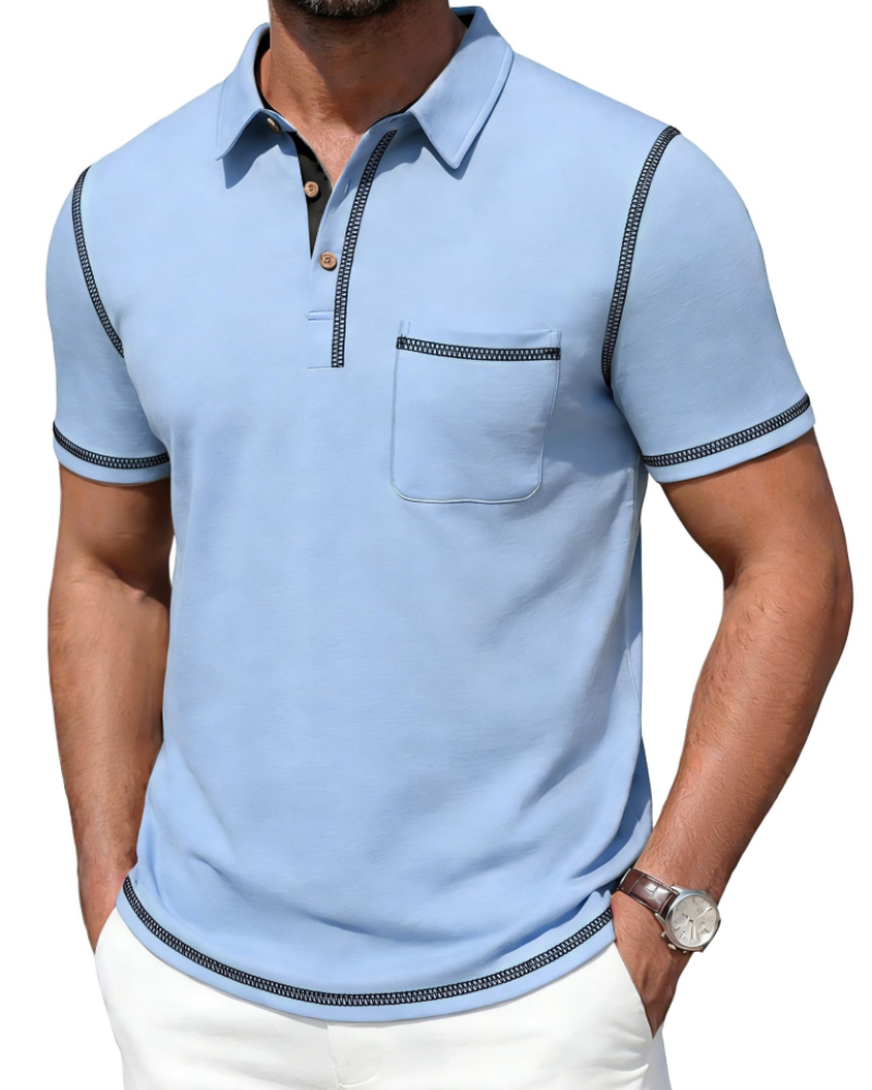 Ryan Men's Cotton Polo Shirt – Lightweight Short Sleeve Golf Polo with Pocket