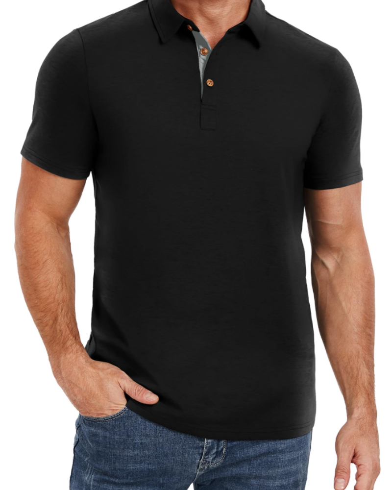 Ethan Men's Cotton Polo Shirt – Breathable Short Sleeve Golf Polo
