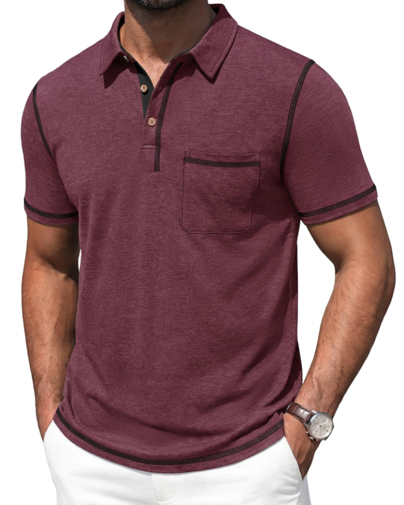 Ryan Men's Cotton Polo Shirt – Lightweight Short Sleeve Golf Polo with Pocket