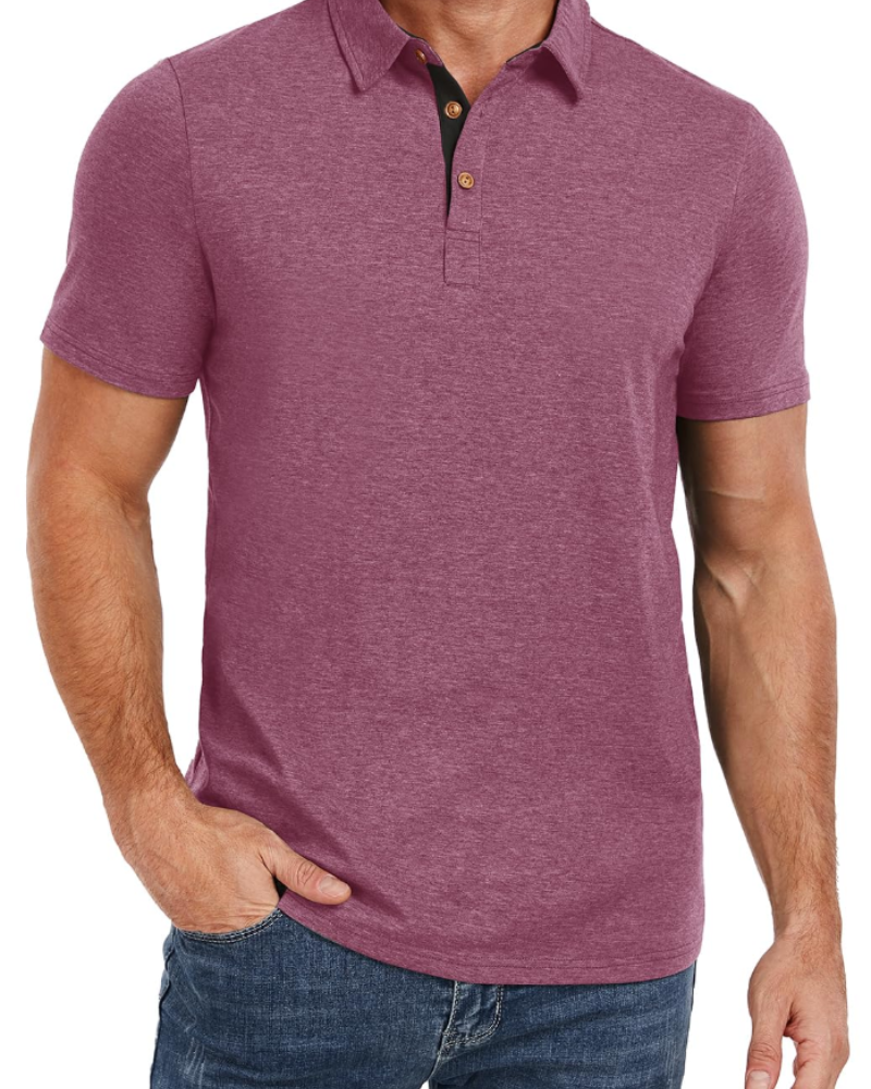 Ethan Men's Cotton Polo Shirt – Breathable Short Sleeve Golf Polo