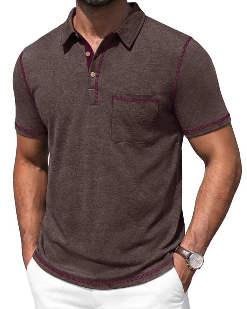 Ryan Men's Cotton Polo Shirt – Lightweight Short Sleeve Golf Polo with Pocket