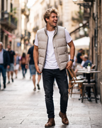 Nathan Men's Quilted Gilet – Lightweight Zip-Up Bodywarmer for Smart Casual Wear