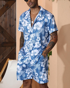 Noah Men's Hawaiian Shirt Set – Floral Short Sleeve Shirt & Beach Shorts Co-Ord
