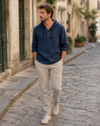 Marc Men’s Hooded Shirt – Lightweight Breathable Cotton Casual Button-Up Top