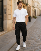 Davis Men’s Cargo Joggers – Stretch Utility Trousers with Elastic Cuffs & Pockets