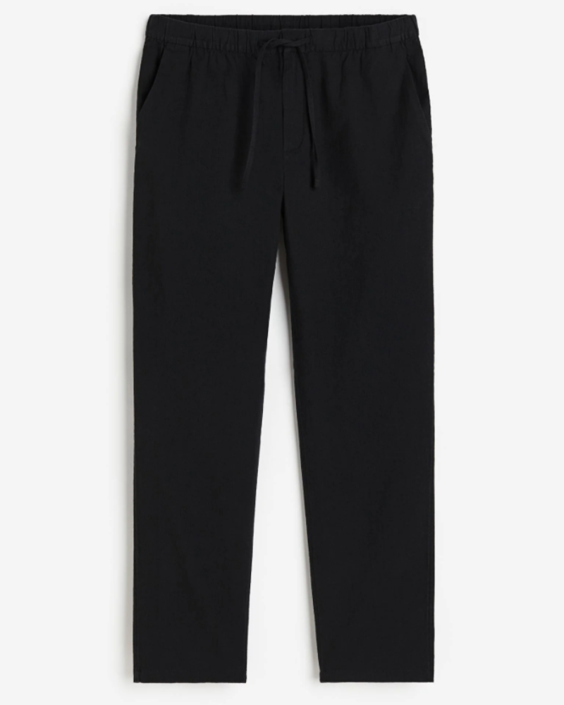 Ethan Men’s Relaxed Trousers – Tapered Fit Casual Pants with Elastic Waistband