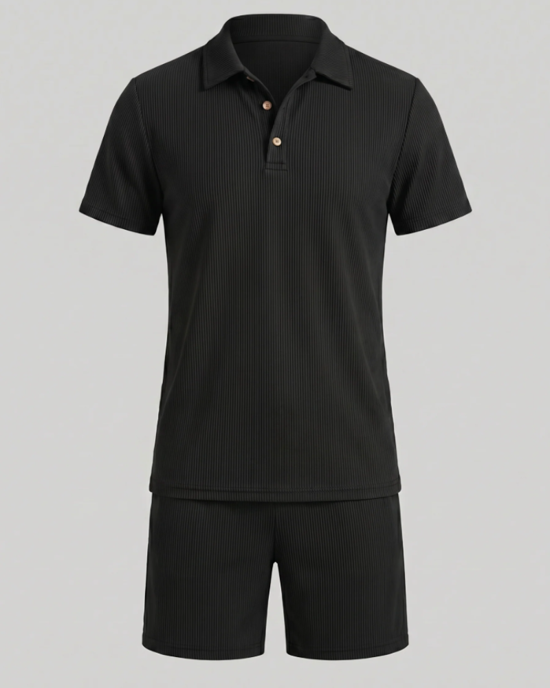 Ethan Men's 2 Piece Set – Polo Shirt & Shorts Casual Summer Outfit