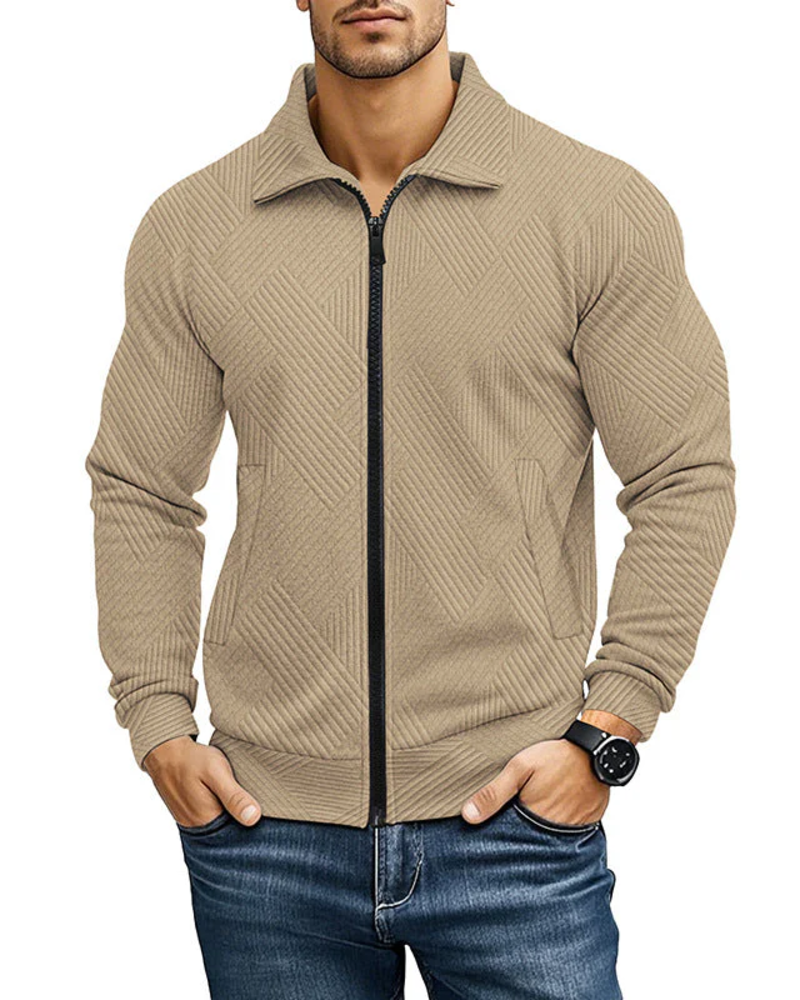 Daniel Men's Ribbed Zip Cardigan – Regular Fit Textured Sweater Vest for Casual Style