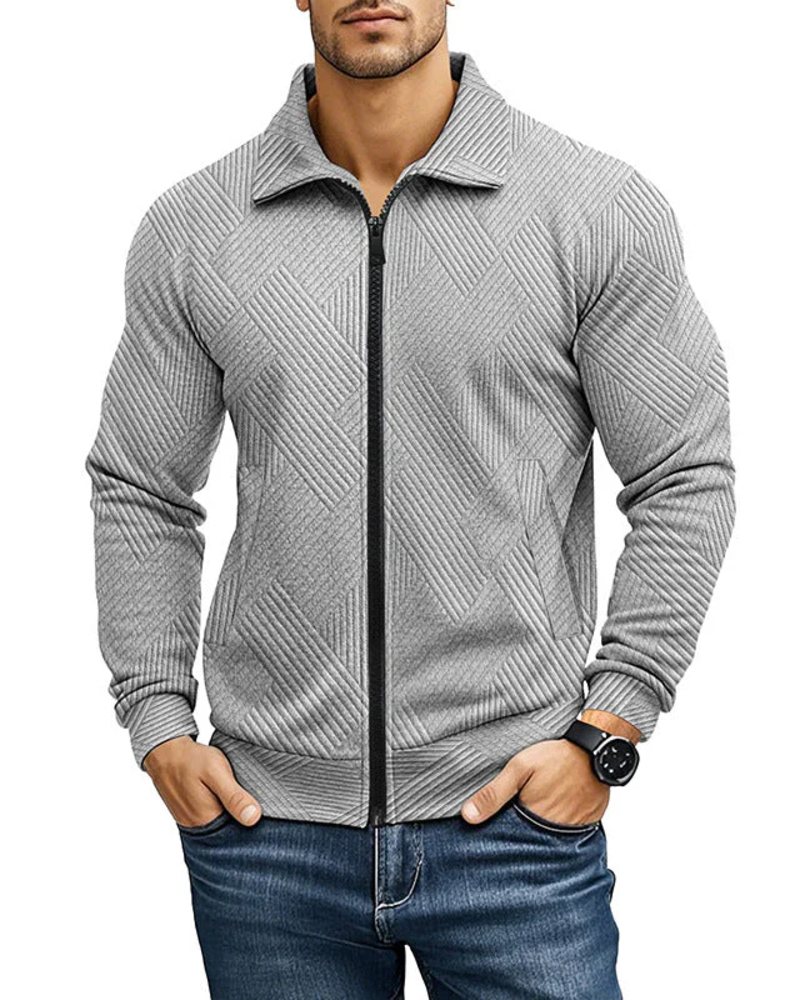Daniel Men's Ribbed Zip Cardigan – Regular Fit Textured Sweater Vest for Casual Style