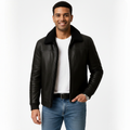 Michael Men’s Fur Collar Jacket – Slim Fit Zip-Up Winter Coat with Soft Lining
