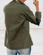 Nora Women’s Utility Jacket – Elegant Long Sleeve Jacket with Four Practical Pockets