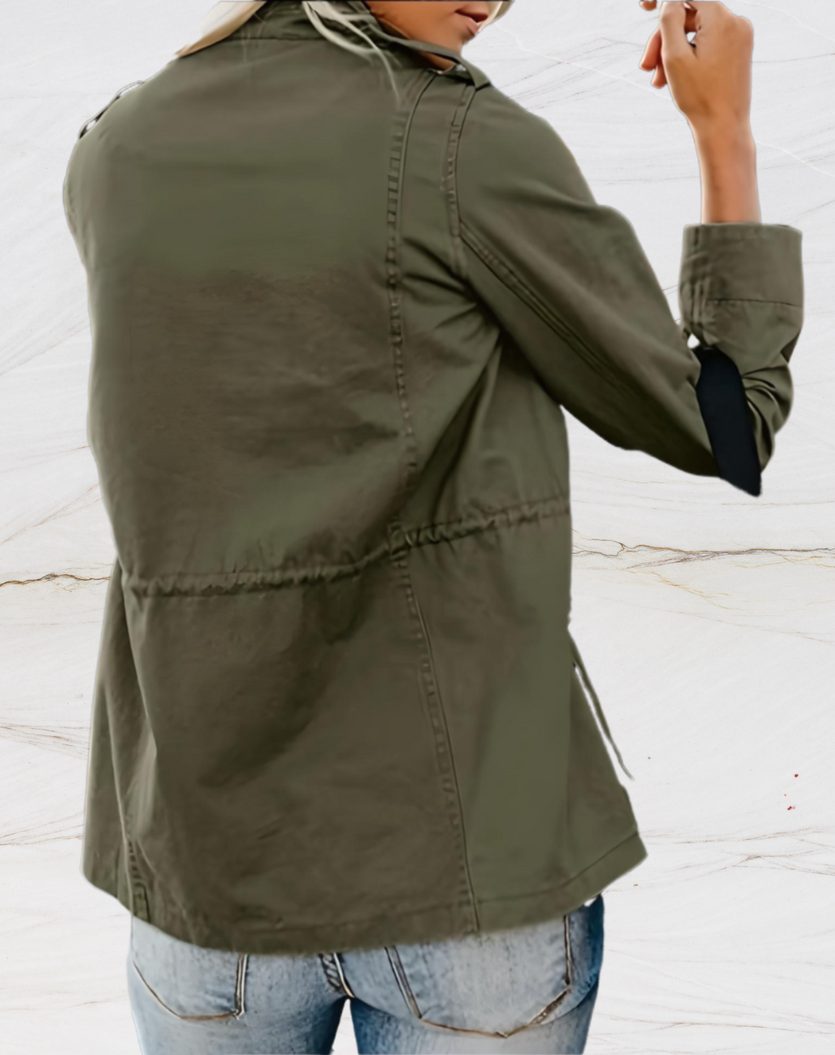 Nora Women’s Utility Jacket – Elegant Long Sleeve Jacket with Four Practical Pockets