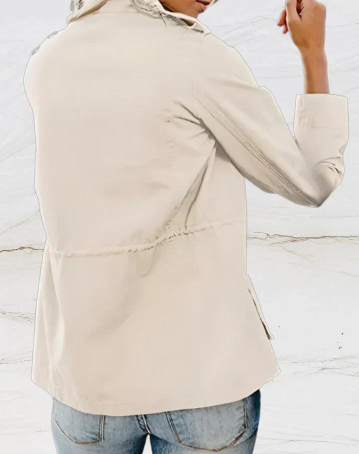 Nora Women’s Utility Jacket – Elegant Long Sleeve Jacket with Four Practical Pockets