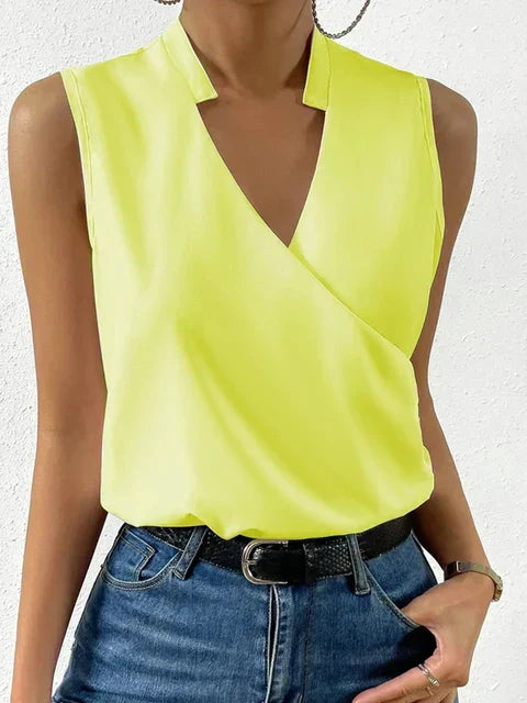 Aurore Women’s V-Neck Tank Top – Elegant Sleeveless Soft Lightweight Everyday Blouse