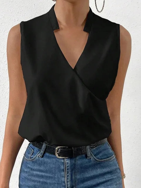 Aurore Women’s V-Neck Tank Top – Elegant Sleeveless Soft Lightweight Everyday Blouse
