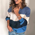 Amelia Women’s Striped Knit Jumper – Soft Warm Sweater with Relaxed Elegant Fit