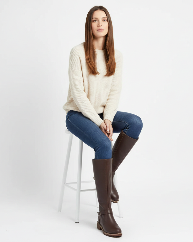 Nyla Women’s Leather Boots – Elegant Supportive Boots with Comfortable All-Season Fit