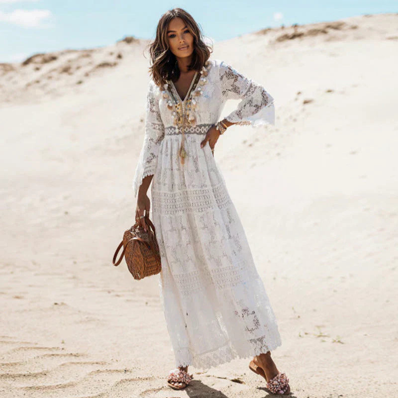Persephone Women’s Boho Maxi Dress – Long Sleeve Flowy Dress with Relaxed Fit