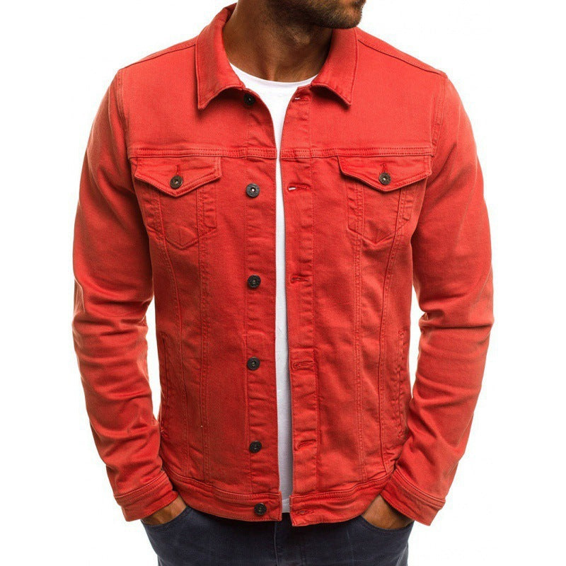 Ethan Men’s Denim Jacket – Classic Button-Up Jean Jacket with Utility Pockets