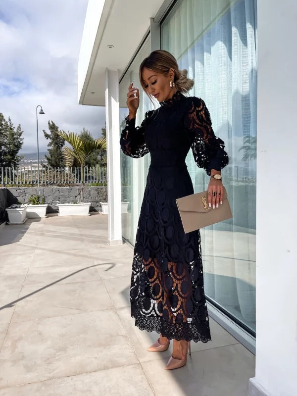 Celeste Women’s Lace Evening Dress – Elegant Long Sleeve Formal Party Dress
