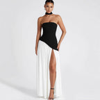 Victoria Women’s Evening Dress – Strapless Maxi Gown with High Split & Elegant Fit