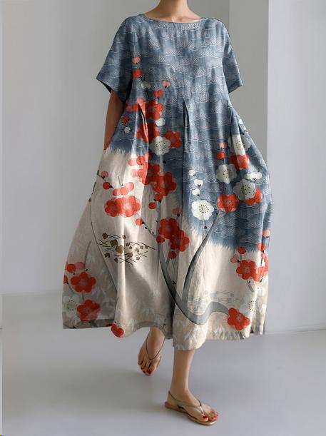 Sareno Women’s Floral Midi Dress – Lightweight Summer Dress with Flowy Elegant Fit