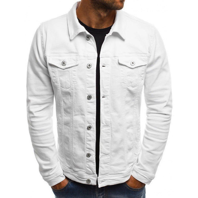 Ethan Men’s Denim Jacket – Classic Button-Up Jean Jacket with Utility Pockets