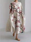 Sareno Women’s Floral Midi Dress – Lightweight Summer Dress with Flowy Elegant Fit