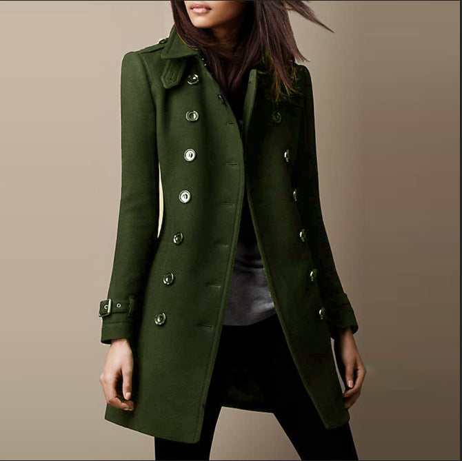 Lucille Women’s Wool Coat – Elegant Long Winter Coat with Tailored Chic Fit