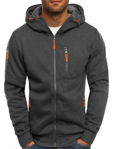 Ealdred Men’s Zip Hoodie – Comfortable Cotton Blend Sweatshirt with Adjustable Hood