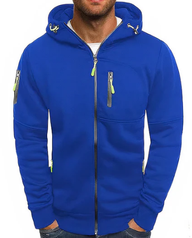 Ealdred Men’s Zip Hoodie – Comfortable Cotton Blend Sweatshirt with Adjustable Hood