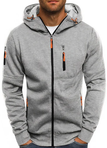 Ealdred Men’s Zip Hoodie – Comfortable Cotton Blend Sweatshirt with Adjustable Hood