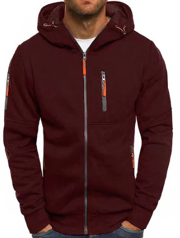 Ealdred Men’s Zip Hoodie – Comfortable Cotton Blend Sweatshirt with Adjustable Hood
