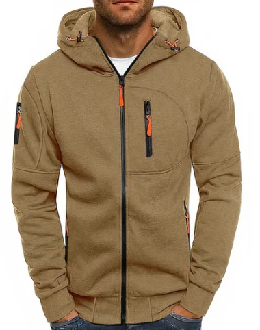 Ealdred Men’s Zip Hoodie – Comfortable Cotton Blend Sweatshirt with Adjustable Hood