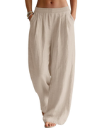 Grace Women’s Linen Palazzo Pants – Wide Leg Summer Trousers with Pockets