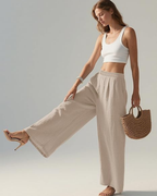 Grace Women’s Linen Palazzo Pants – Wide Leg Summer Trousers with Pockets