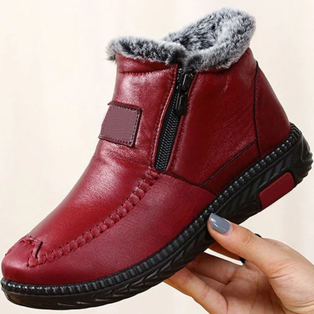 Angela Women’s Winter Boots – Warm Fur-Lined Zip Boots with Non-Slip Sole